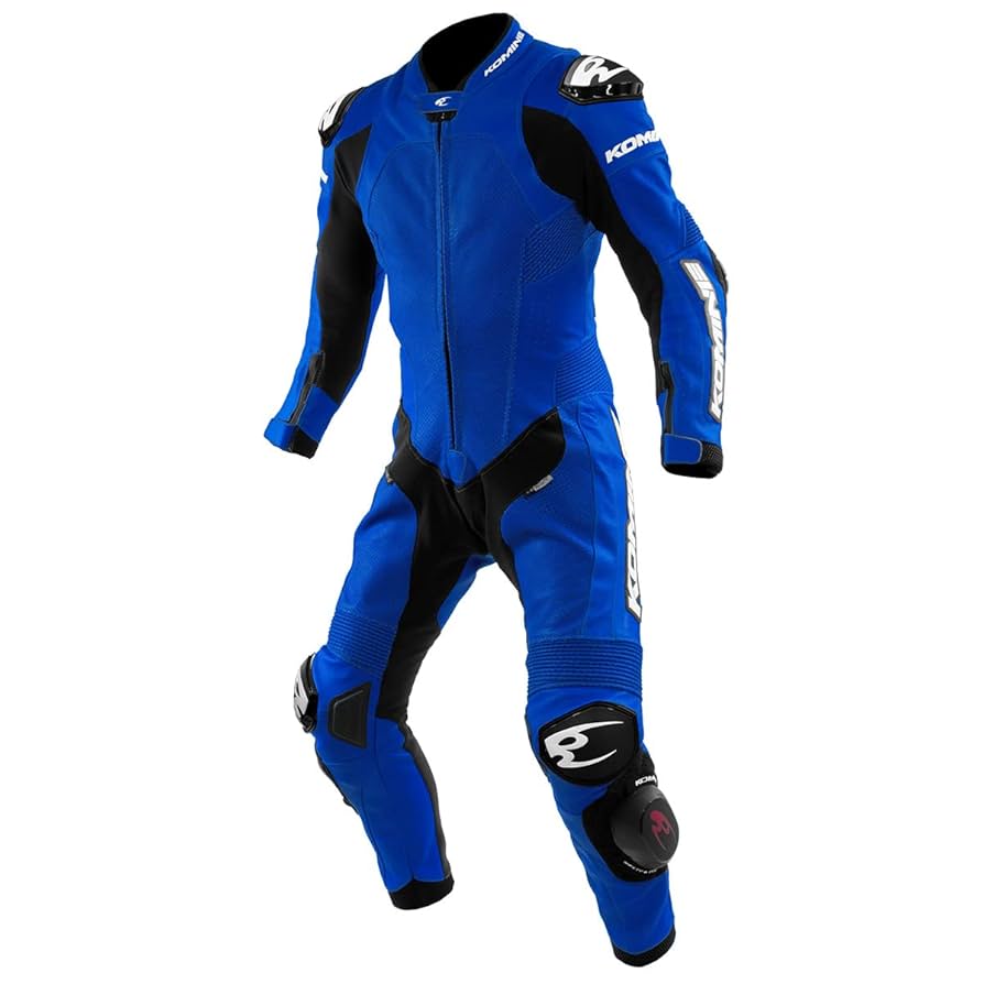 【美品】KOMINE レーシングスーツ　革ツナギ 青/白 Mサイズ Amazon | [KOMINE] バイク用 S-55 レーシングレザースーツ 02